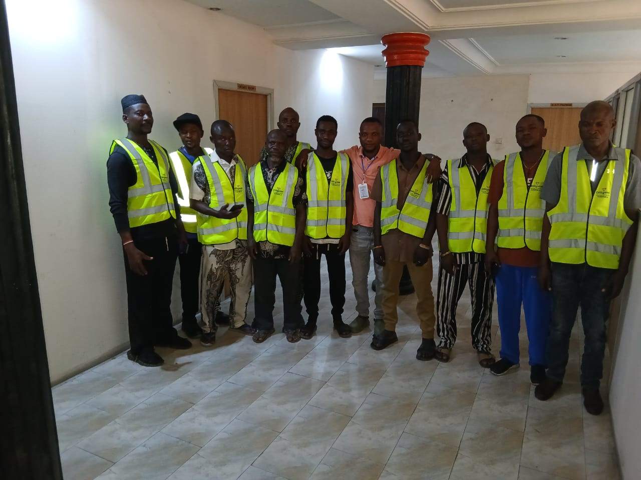 Dillyvest team in safety vests